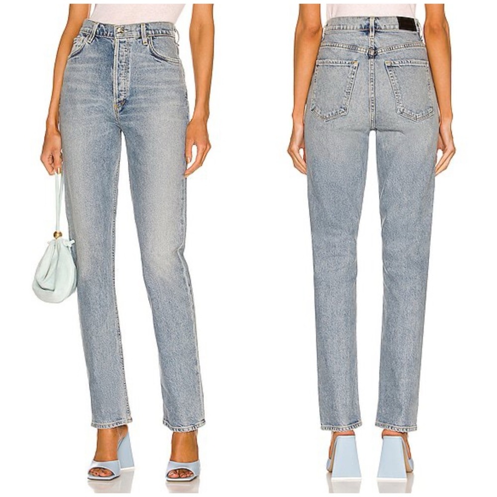 New Goldsign Lawler High Waisted Jean Blue Blyth Button Fly Size 24 Minimalist